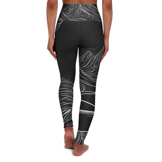Linear Landscape High Waisted Yoga Leggings