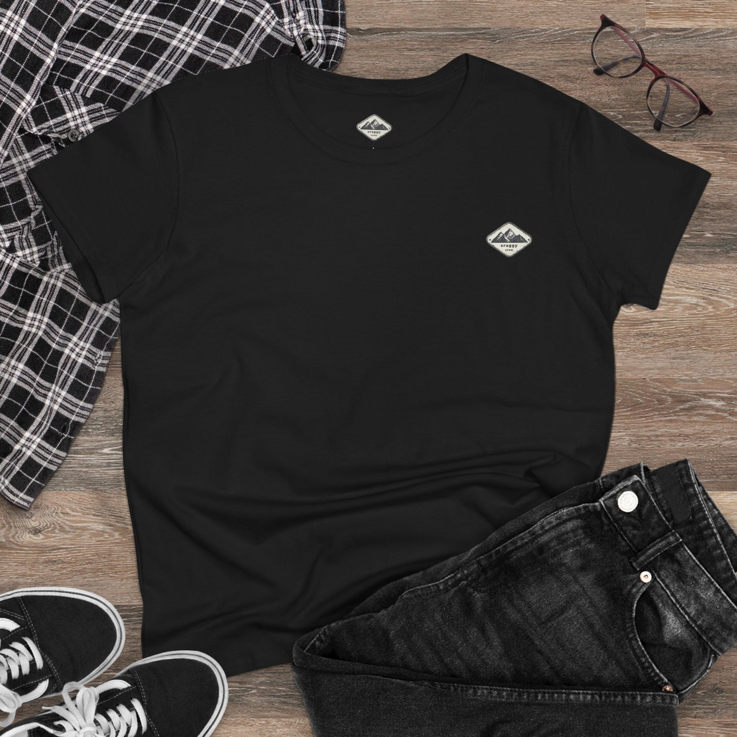 Goodnight Mountains Women's Midweight Cotton Tee