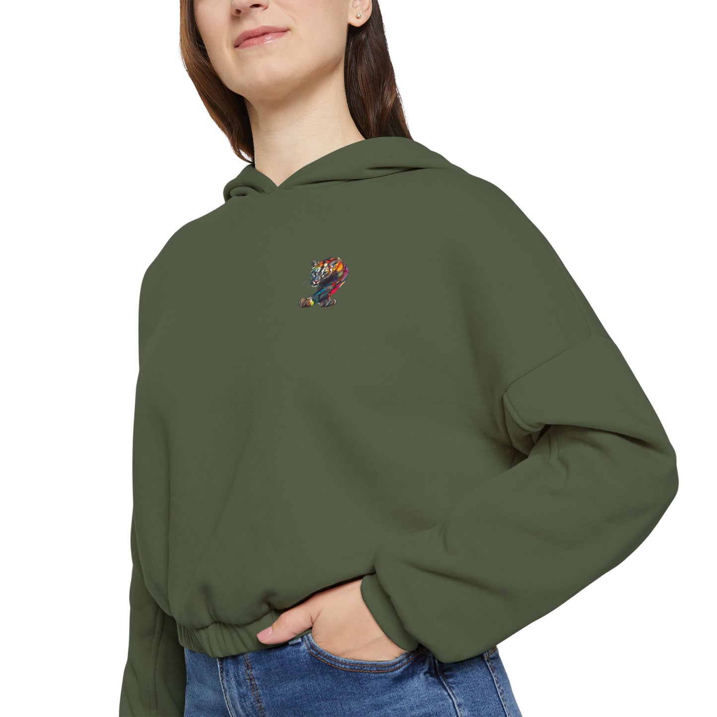 Lion Logo Women's Cinched Bottom Hoodie - Craggy Crew