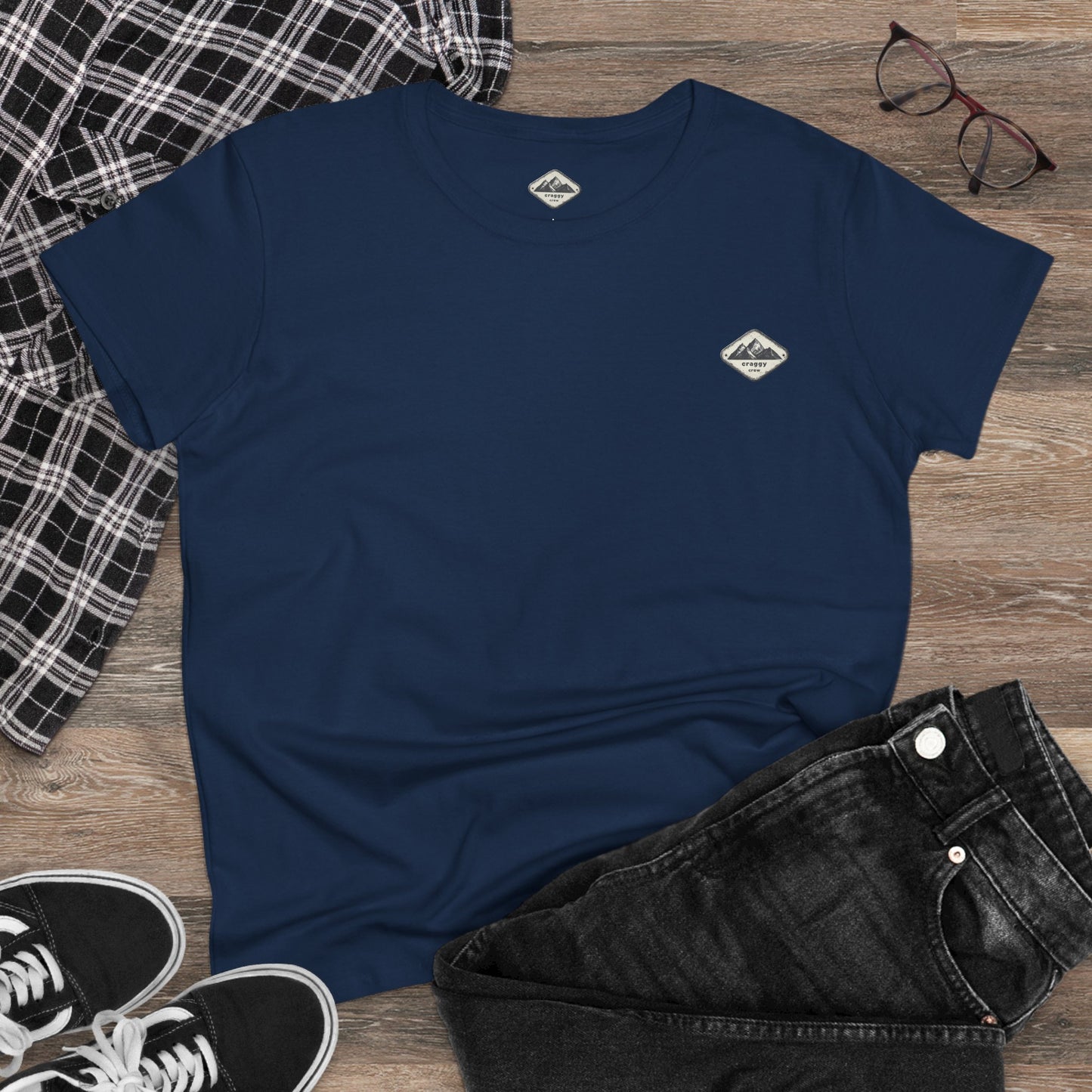 Goodnight Mountains Women's Midweight Cotton Tee