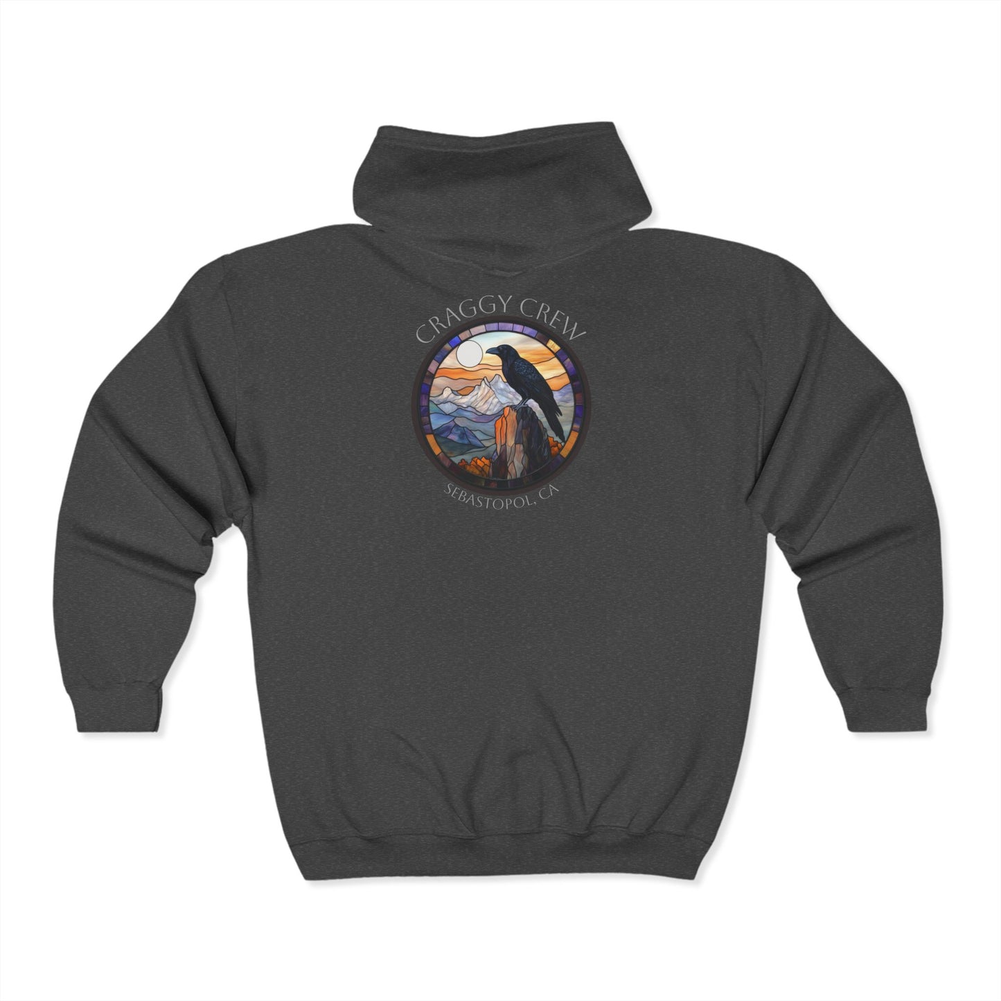Raven On A Crag Unisex Zip Hoodie