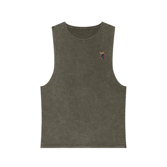 Unisex Stonewash Mountain Crescent Tank Top