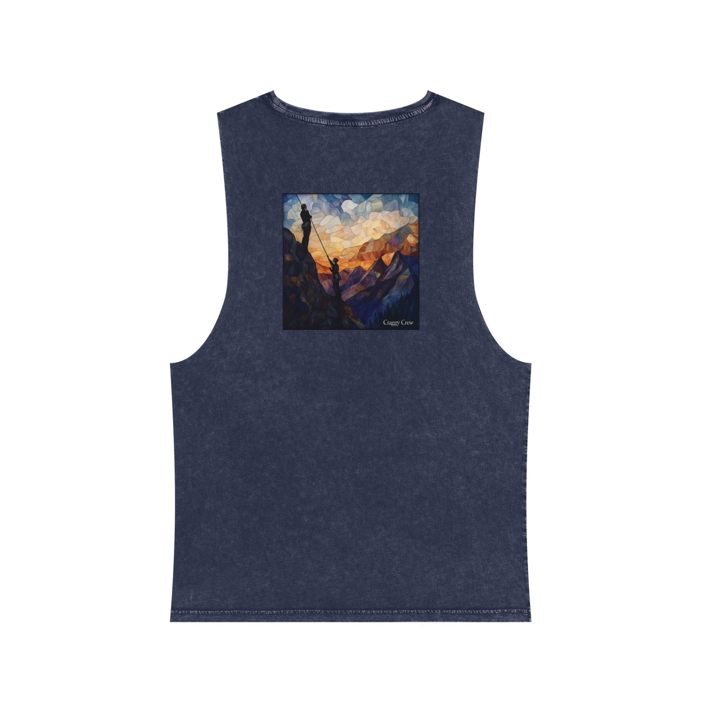 Climbers At Dusk - Unisex Stonewash Tank Top