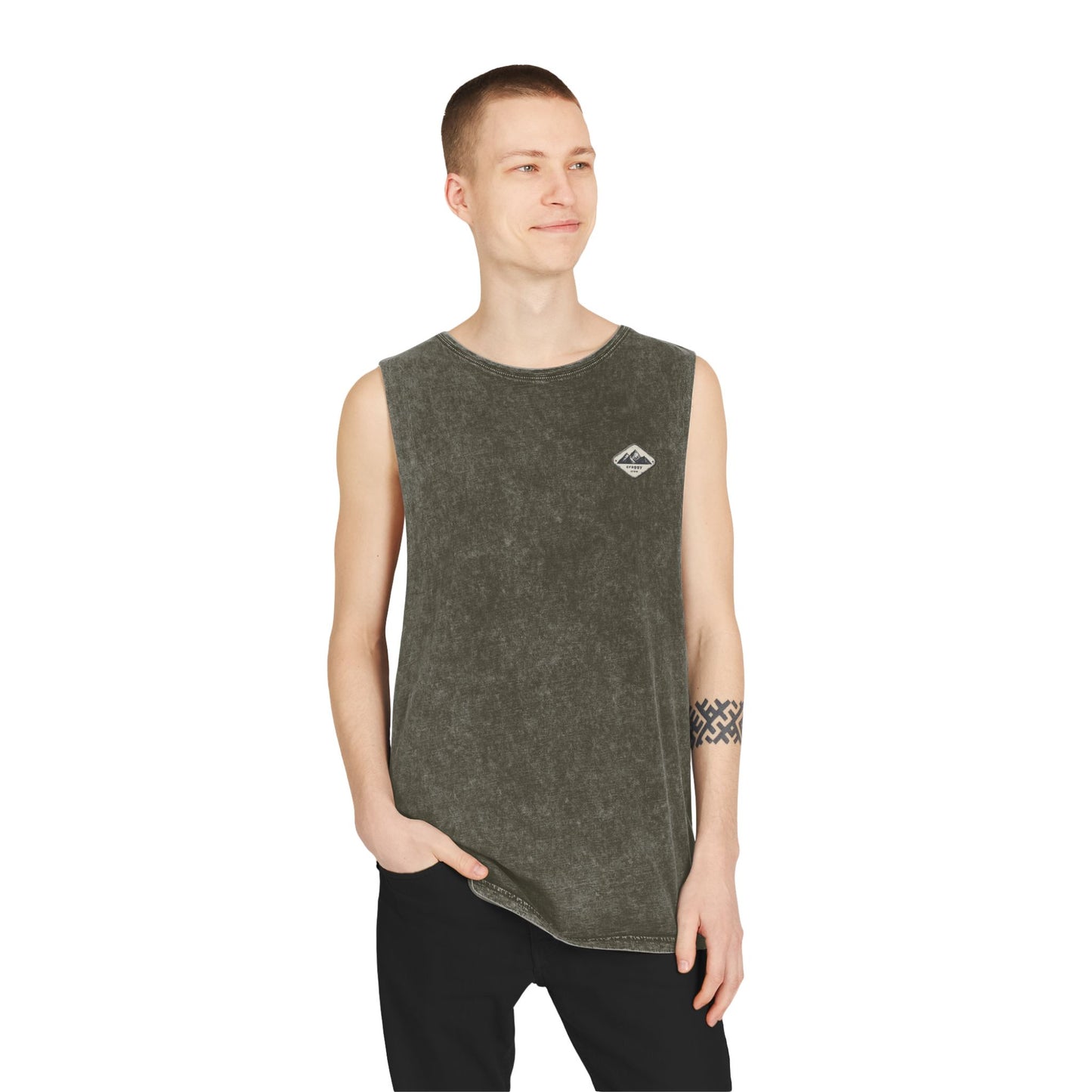 Climbers At Dusk - Unisex Stonewash Tank Top