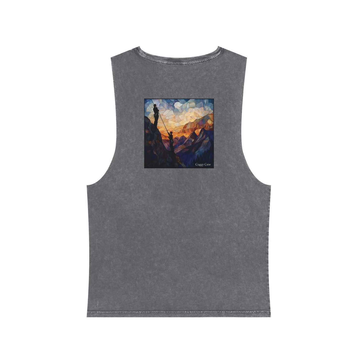 Climbers At Dusk - Unisex Stonewash Tank Top