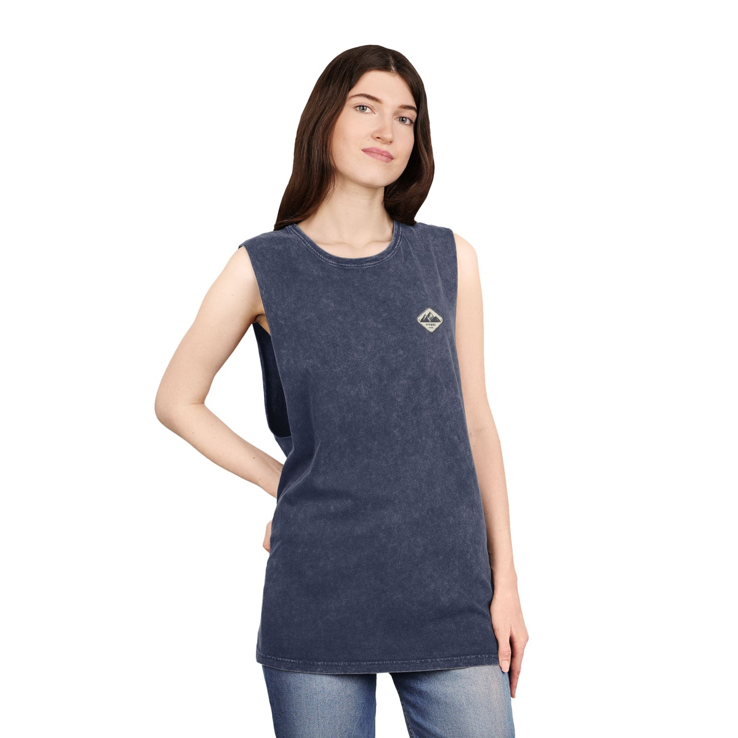 Climbers At Dusk - Unisex Stonewash Tank Top