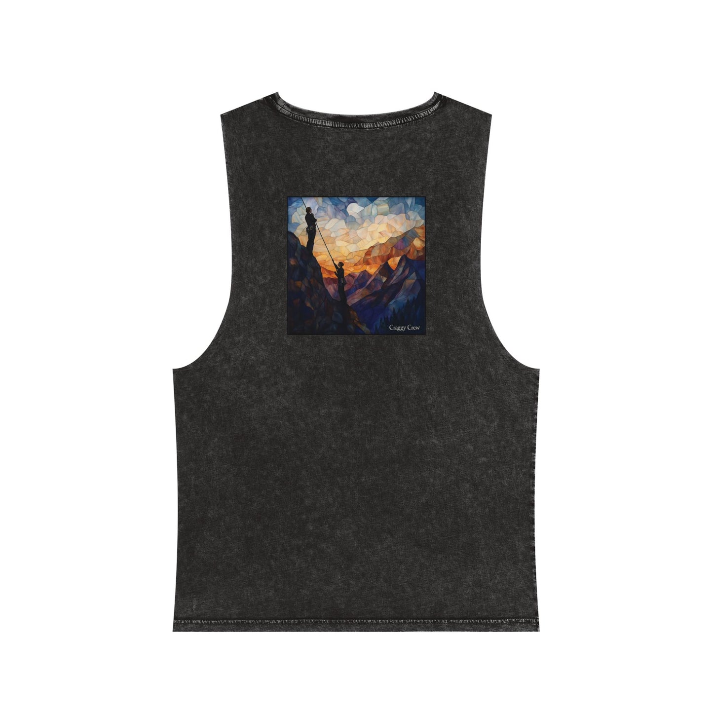 Climbers At Dusk - Unisex Stonewash Tank Top