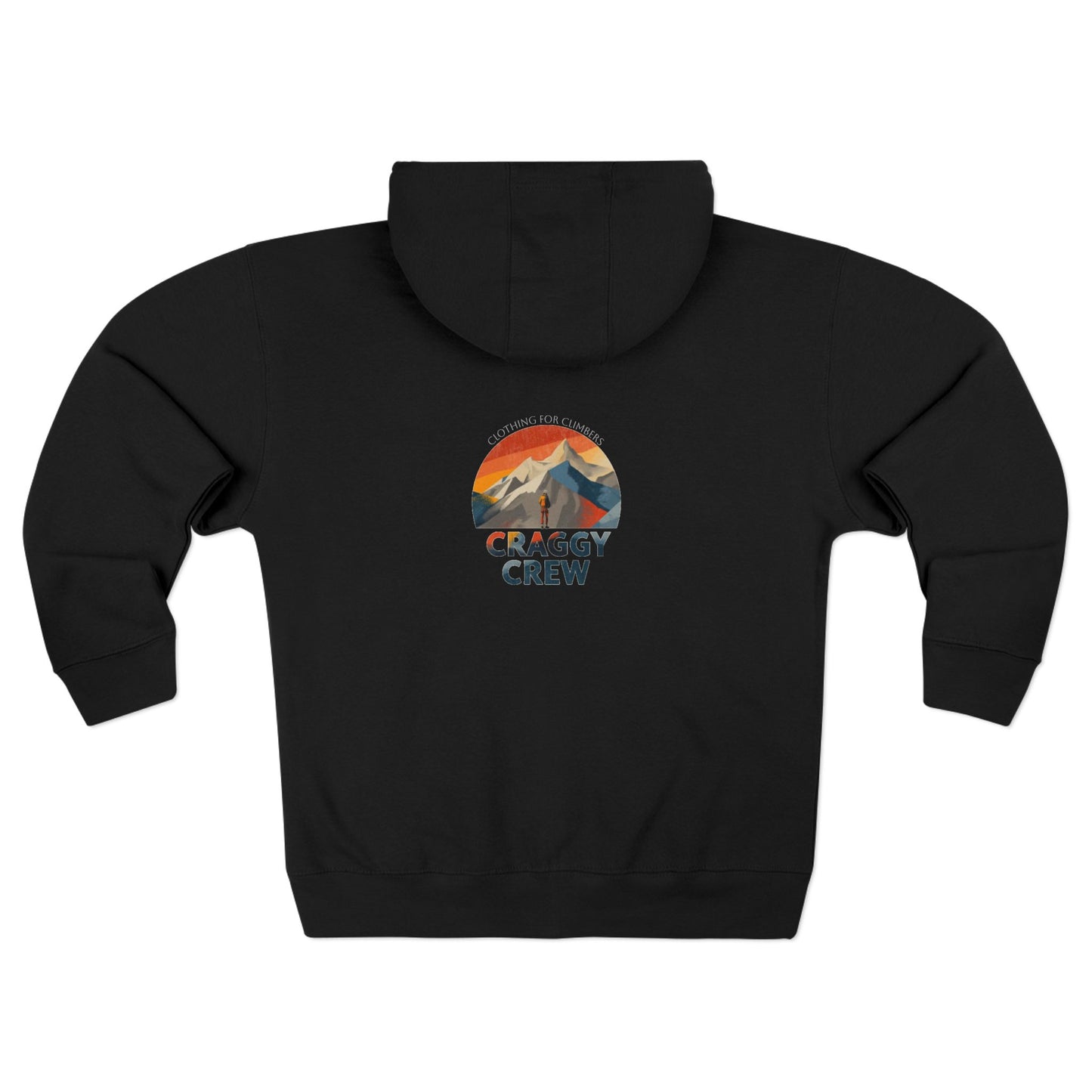 Craggy Crew Mountain Design – Unisex Zip Hoodie