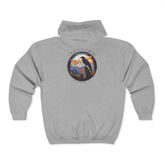 Raven On A Crag Unisex Zip Hoodie