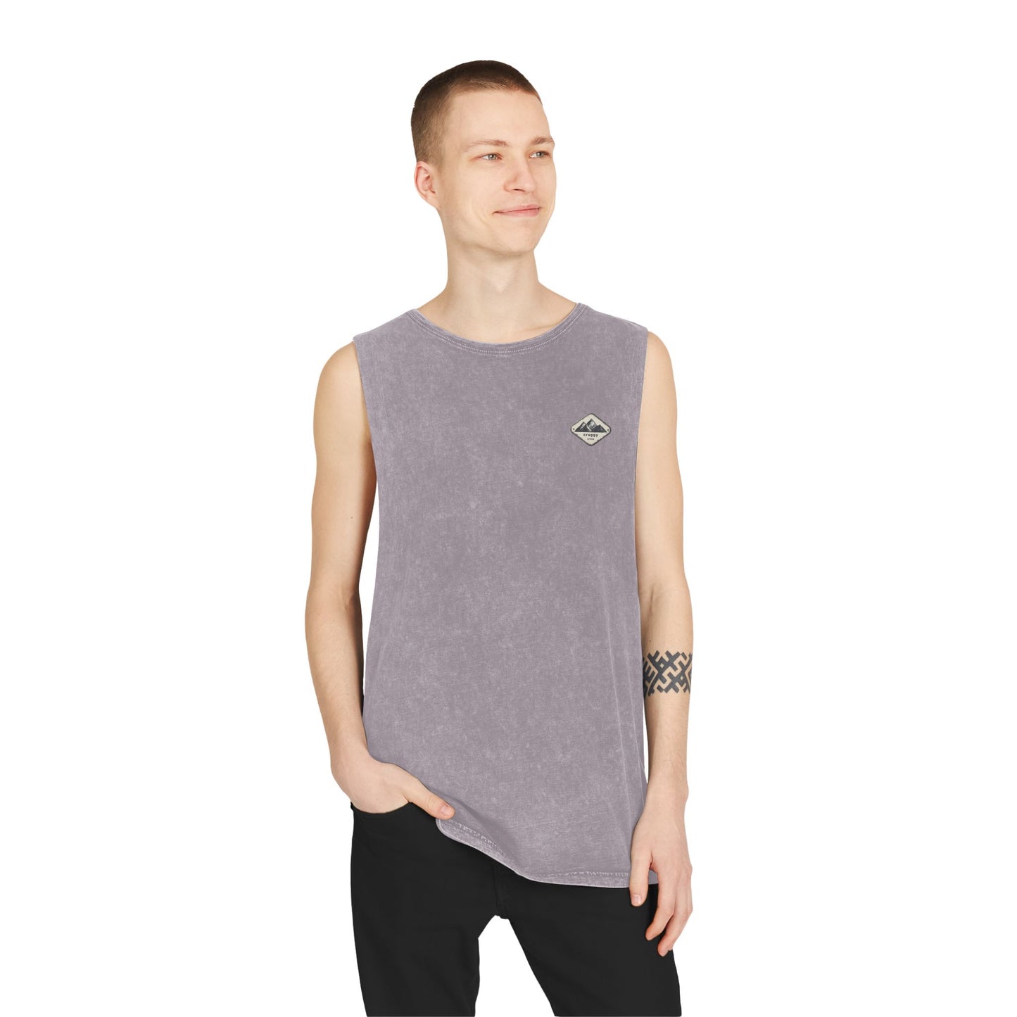 Climbers At Dusk - Unisex Stonewash Tank Top