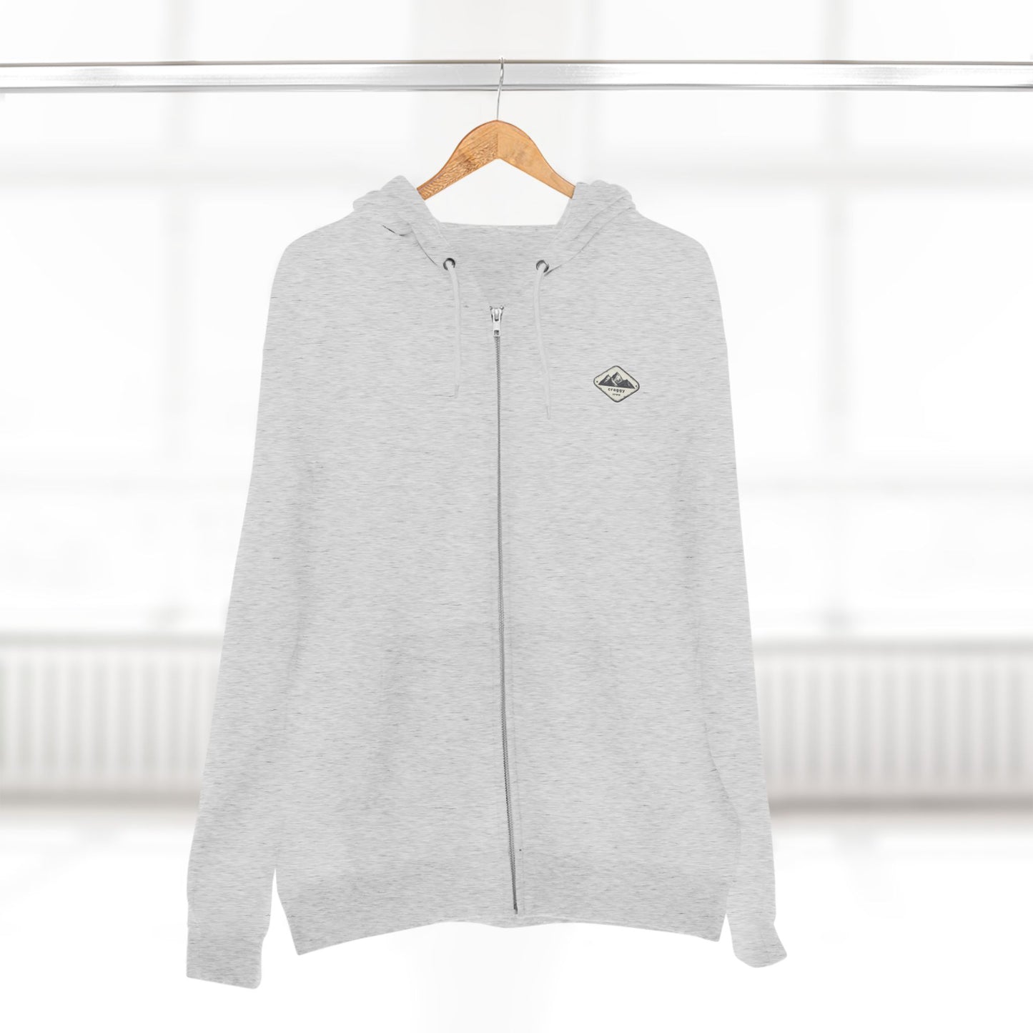 Craggy Crew Mountain Design – Unisex Zip Hoodie