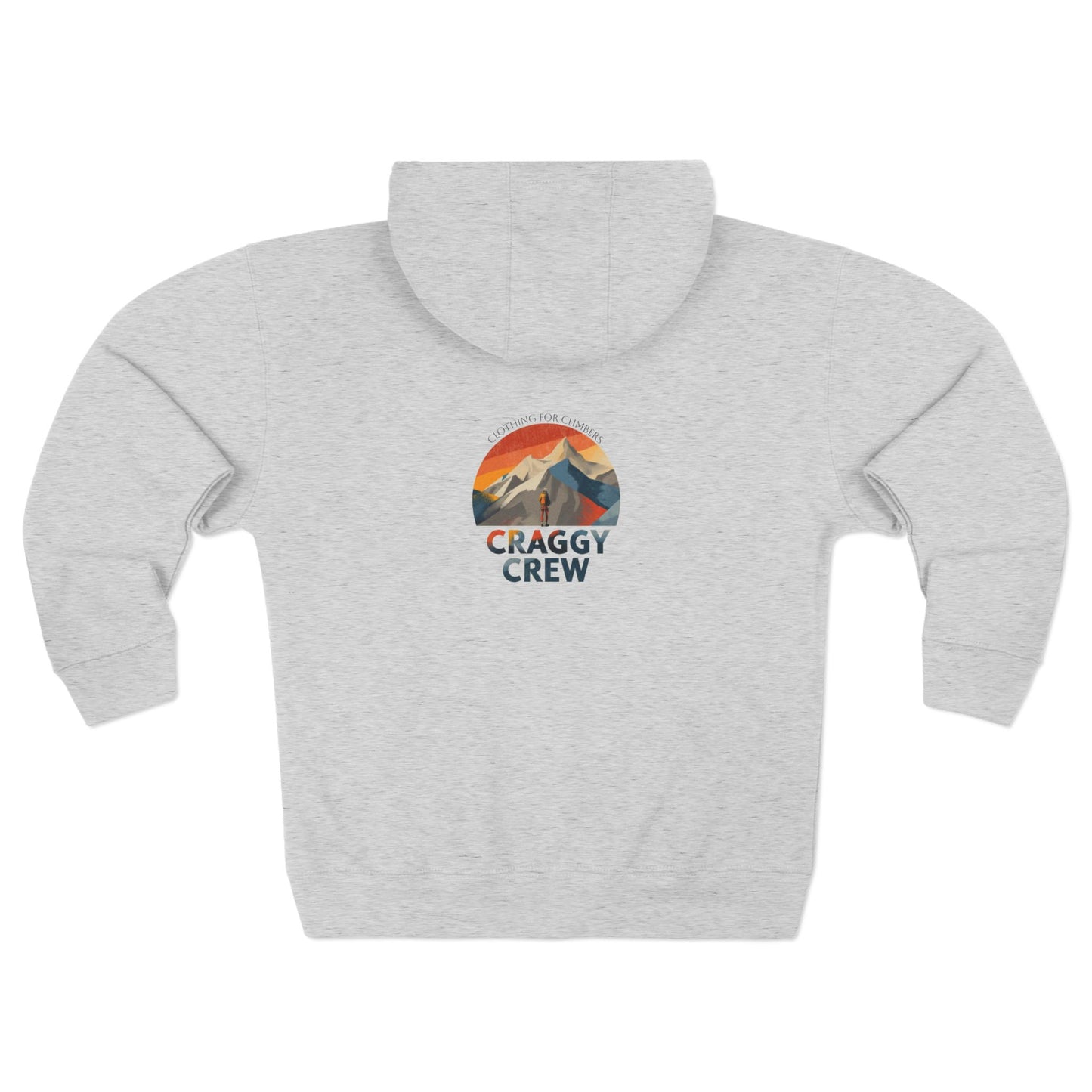 Craggy Crew Mountain Design – Unisex Zip Hoodie