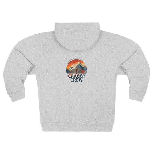 Craggy Crew Mountain Design – Unisex Zip Hoodie