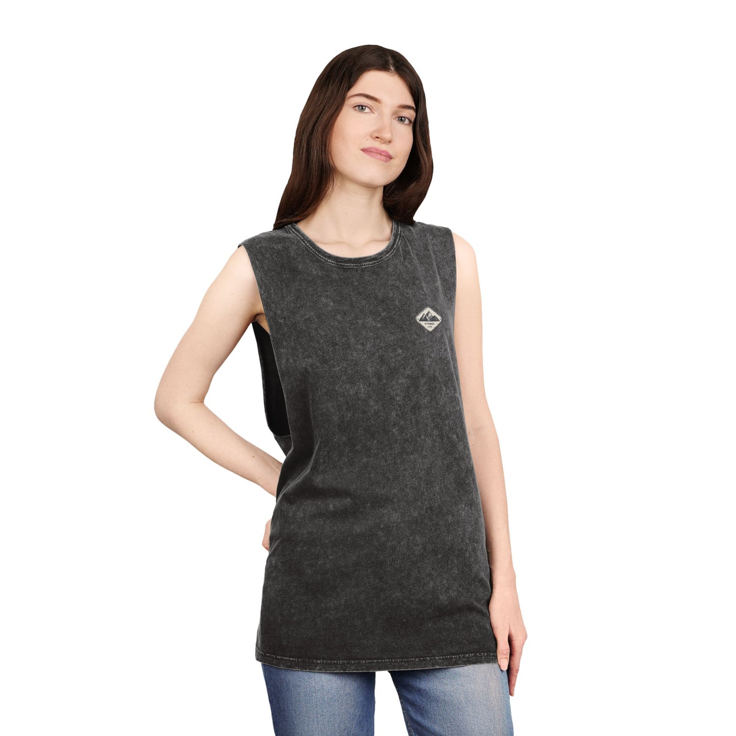 Climbers At Dusk - Unisex Stonewash Tank Top