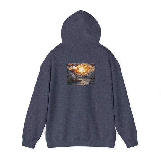 Mountain Lake At Dawn Hoodie - Craggy Crew Stained Glass Series