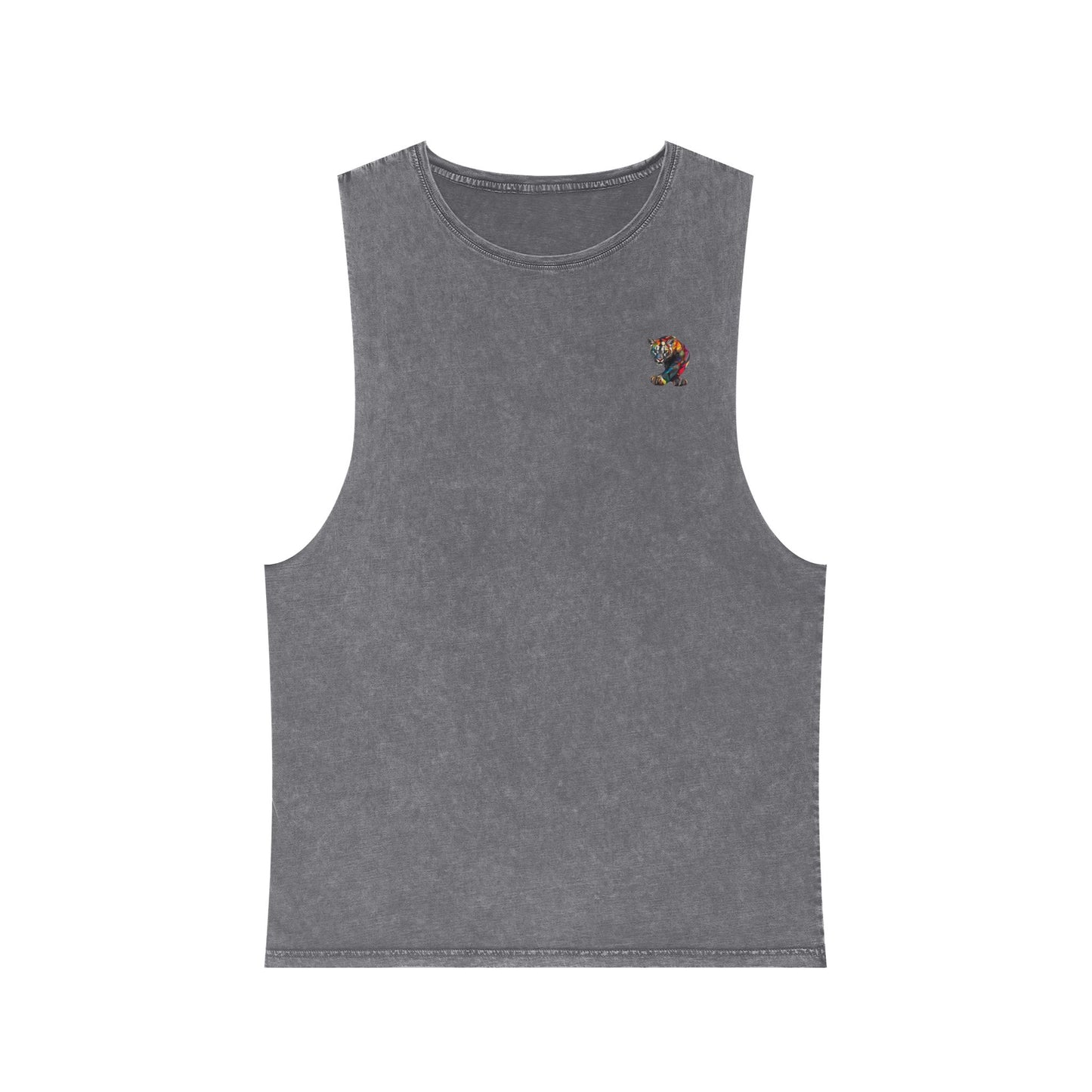 Unisex Stonewash Mountain Crescent Tank Top