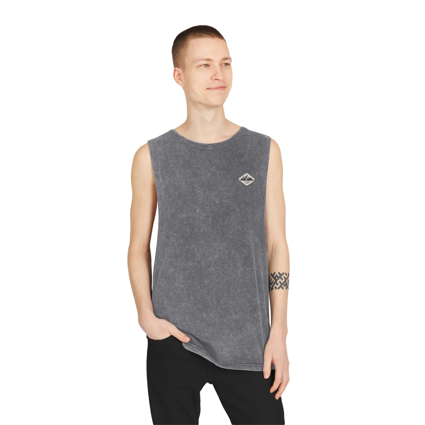 Climbers At Dusk - Unisex Stonewash Tank Top