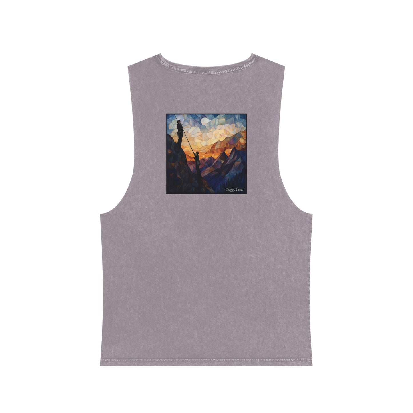 Climbers At Dusk - Unisex Stonewash Tank Top