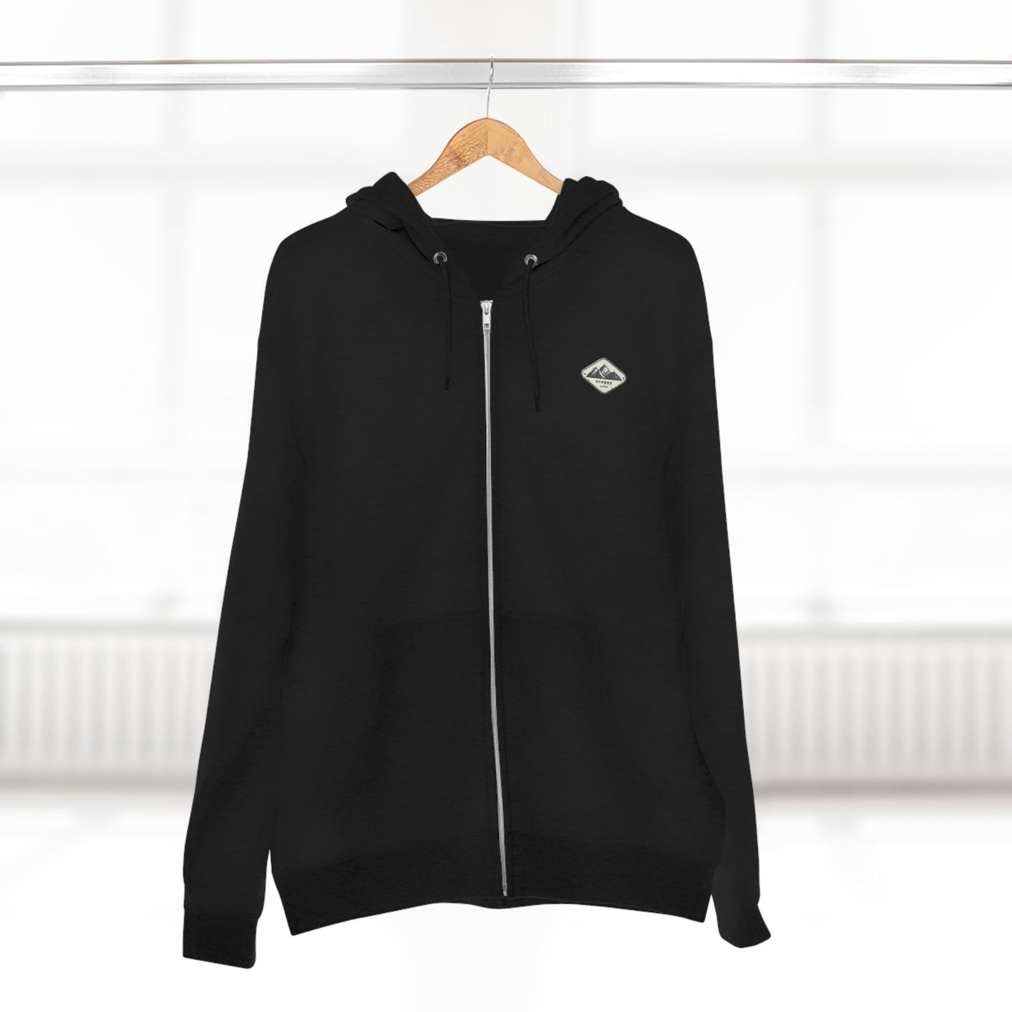 Craggy Crew Mountain Design – Unisex Zip Hoodie