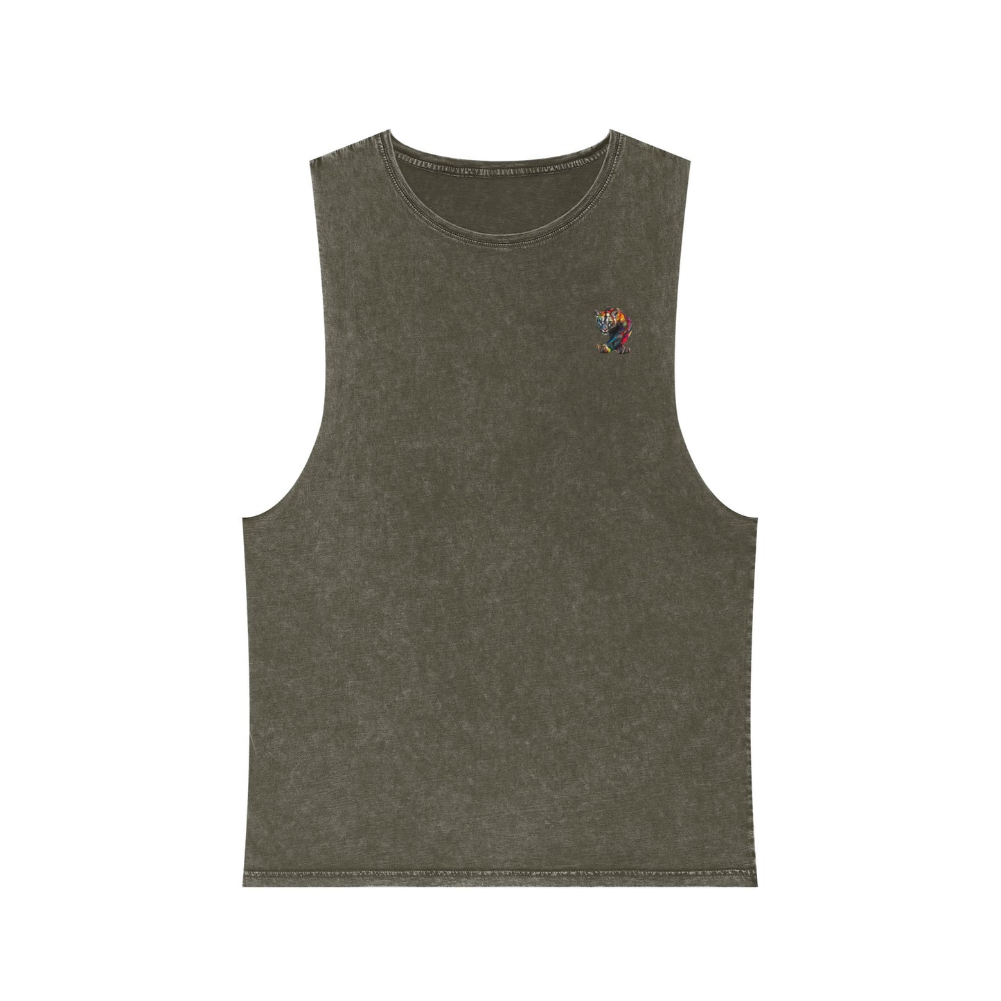 Unisex Stonewash Mountain Crescent Tank Top
