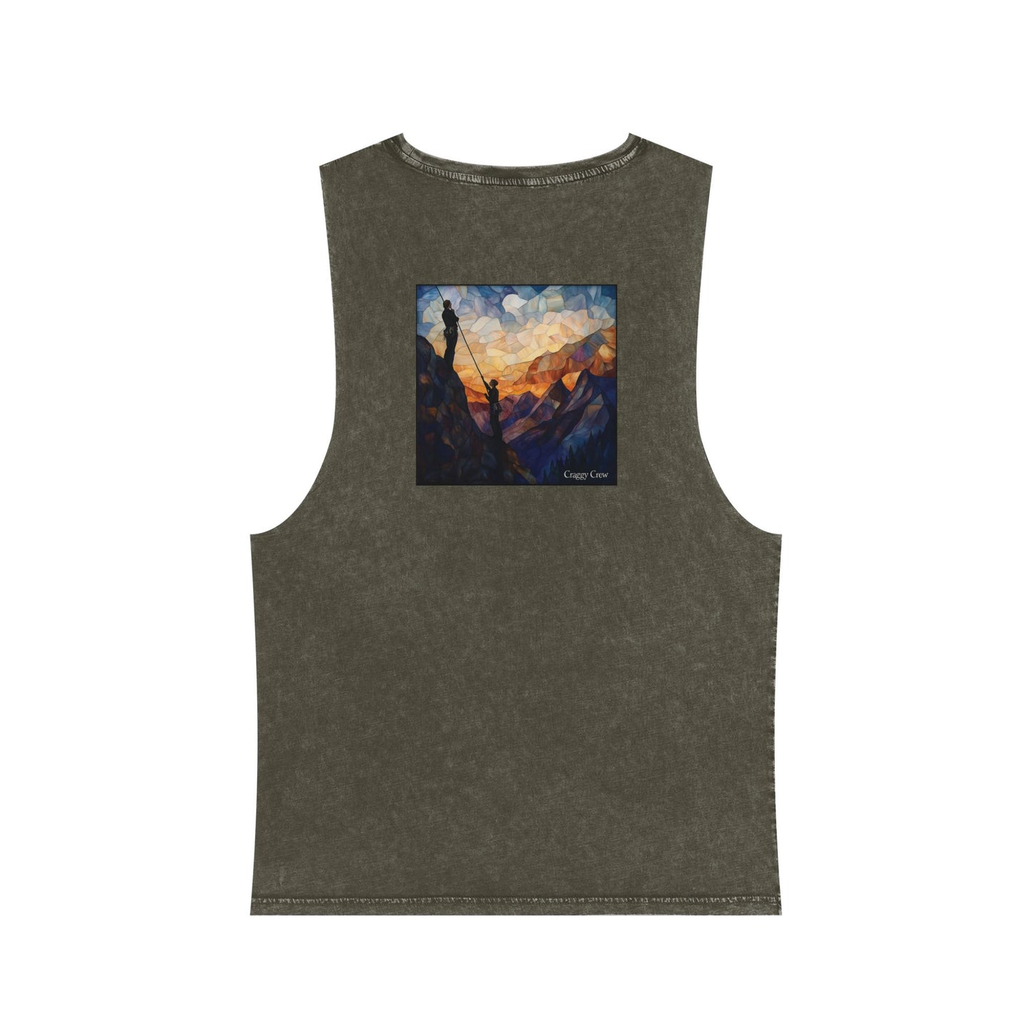 Climbers At Dusk - Unisex Stonewash Tank Top