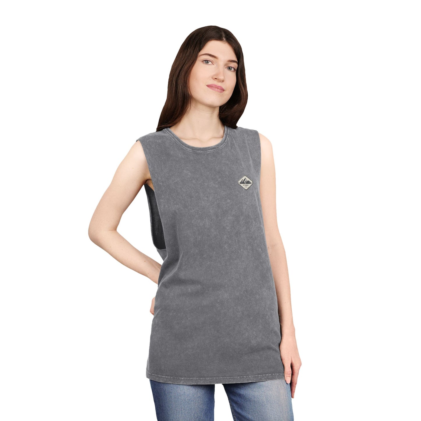Climbers At Dusk - Unisex Stonewash Tank Top