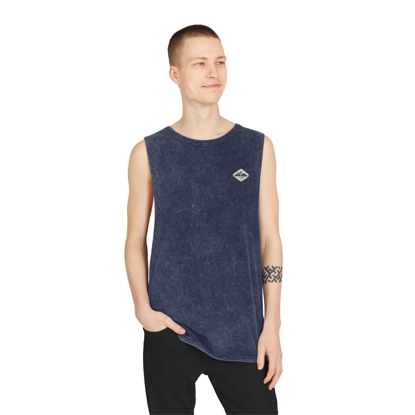 Climbers At Dusk - Unisex Stonewash Tank Top